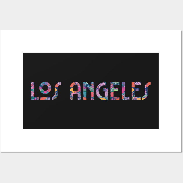 Los Angeles Floral - Dark Wall Art by nathancowle